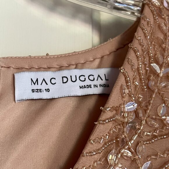 Mac Duggal Beaded Leaves Butterfly Sleeve Gown - Size 10 NOT Altered - worn once - Picture 6 of 8